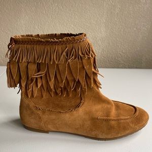 AQUAZURRA | SUEDE FRINGE FLAT BOOTIE | TIGER LILY FLATS - NIB